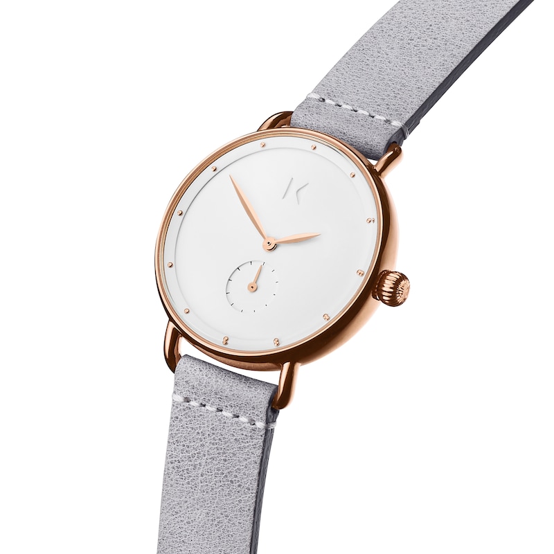 MVMT Bloom Ladies' Grey Leather Strap Watch