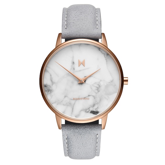 MVMT Boulevard Ladies’ Grey Leather Strap Watch