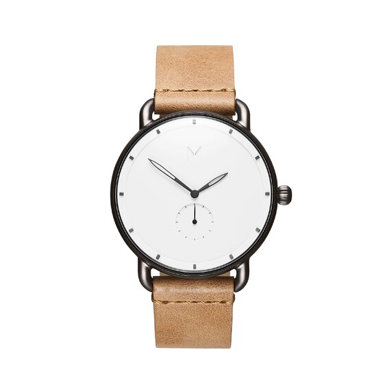 MVMT Revolver Men's Tan Leather Strap Watch Ernest Jones