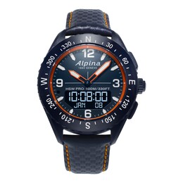 Alpina Alpinerx Men's Navy Blue Leather Strap Smartwatch