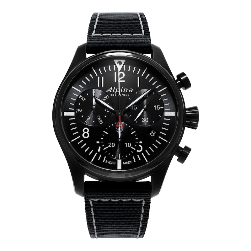 Alpina Startimer Pilot Men's Black Fabric Strap Watch