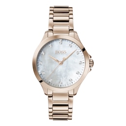 BOSS Ladies' Diamond Rose Gold Tone Bracelet Watch