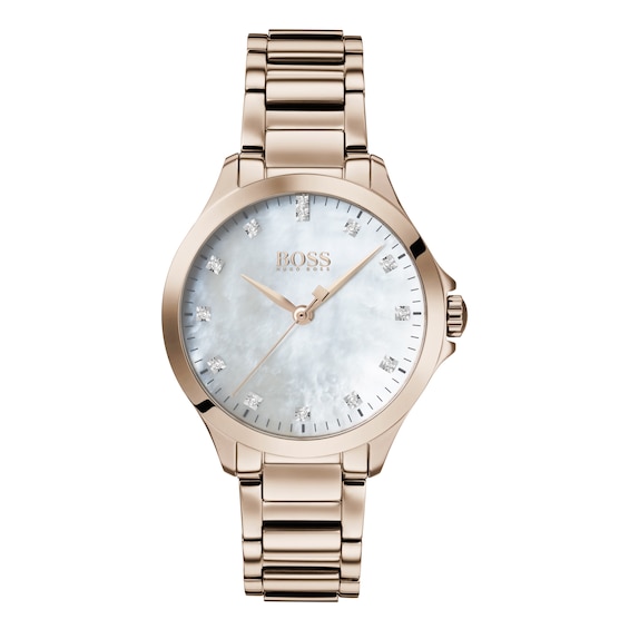 BOSS Diamonds Ladies’ Rose Gold Tone Bracelet Watch