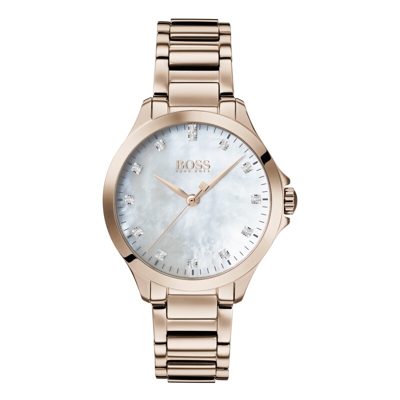 BOSS Diamonds Ladies' Rose Gold Tone Bracelet Watch