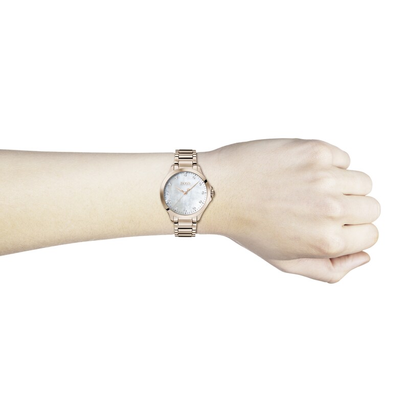 BOSS Ladies' Diamond Rose Gold-Tone Bracelet Watch