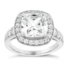 Thumbnail Image 0 of Silver And Cushion Cut Cubic Zirconia Halo Ring