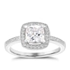 Thumbnail Image 1 of Sterling Silver & Cubic Zirconia Halo Cushion Cut Ring