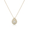 Thumbnail Image 1 of 9ct Yellow Gold 0.50ct Total Diamond Halo Pear Pendant