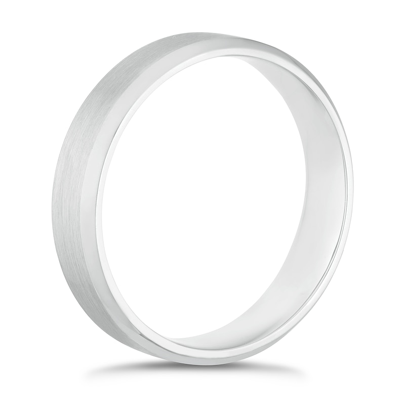 9ct White Gold 5mm Matt & Polished Band