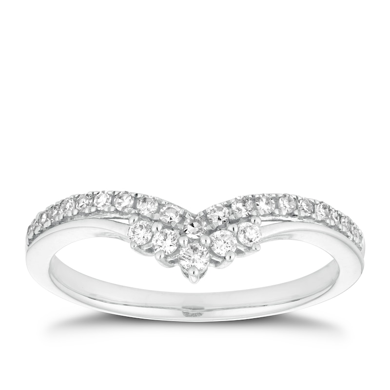 18ct White Gold 0.20ct Diamond Fancy Shape Ring | Ernest Jones