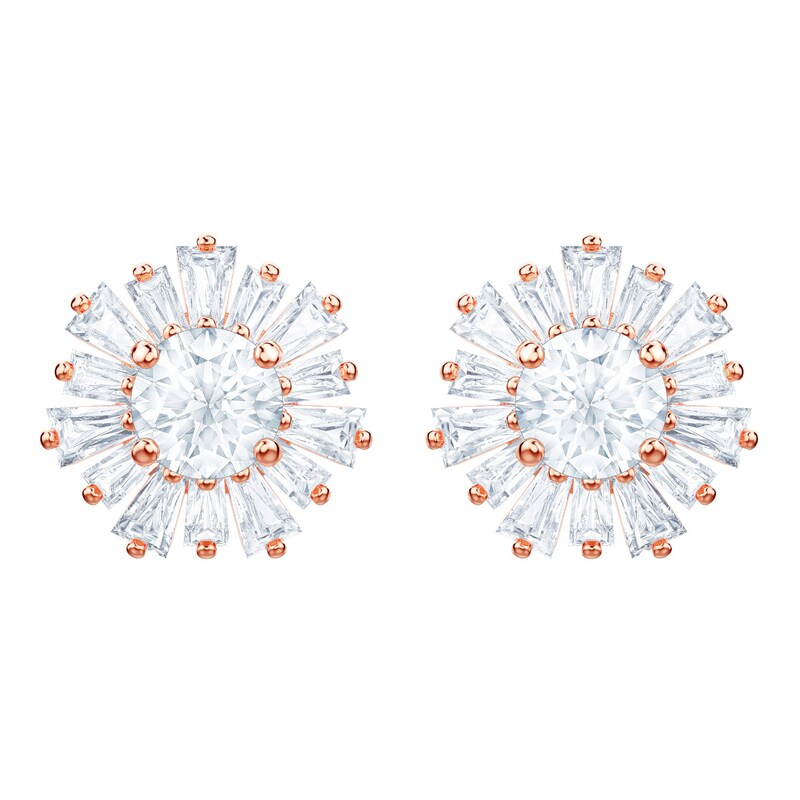 Swarovski Ladies' Rose Gold Plated Sunshine Stud Earrings