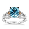 Le Vian 14ct White Gold Aquamarine & 0.18ct Diamond Ring