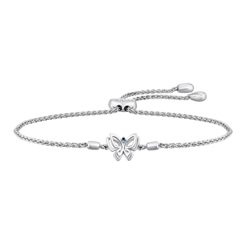 Vera Wang Sterling Silver 7 Inch Sapphire Butterfly Bracelet