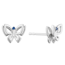 Vera Wang Sterling Silver Sapphire Butterfly Stud Earrings