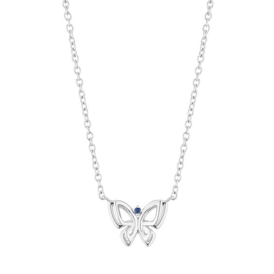 Vera Wang Sterling Silver Sapphire Butterfly Necklace