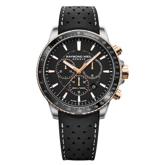 Raymond Weil Tango 300 Men’s Black Rubber Strap Watch