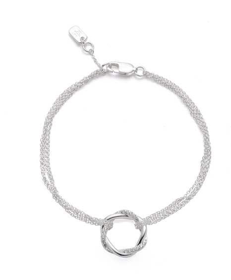 Lauren Ralph Lauren Sterling Silver and CZ Knot Bracelet