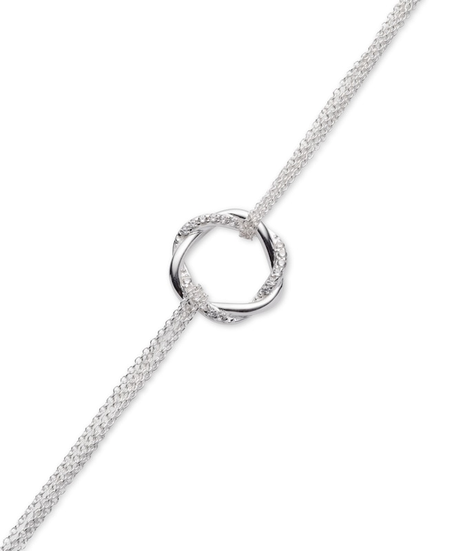 Lauren Ralph Lauren Sterling Silver & CZ Knot Bracelet