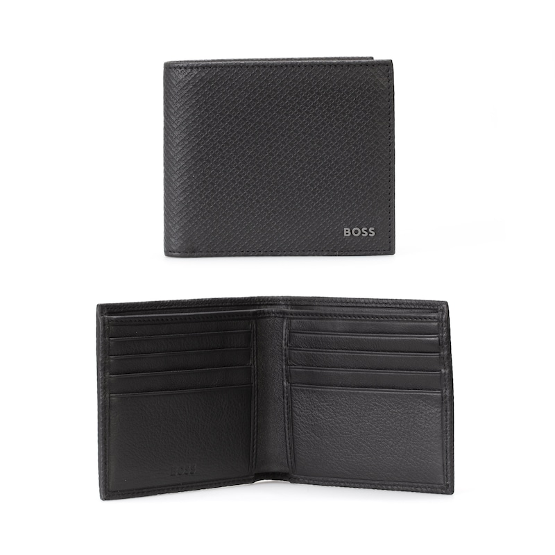 Main Image 1 of BOSS Men's Black Leather 8 Card Compartment Wallet