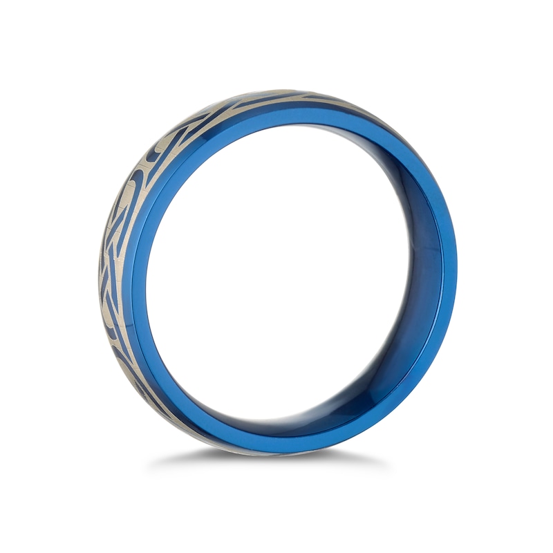 Men's Titanium Blue Tribal Weave Ring