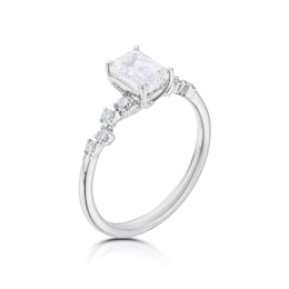 18ct White Gold 1.10ct Total Diamond Scatter Solitaire Ring