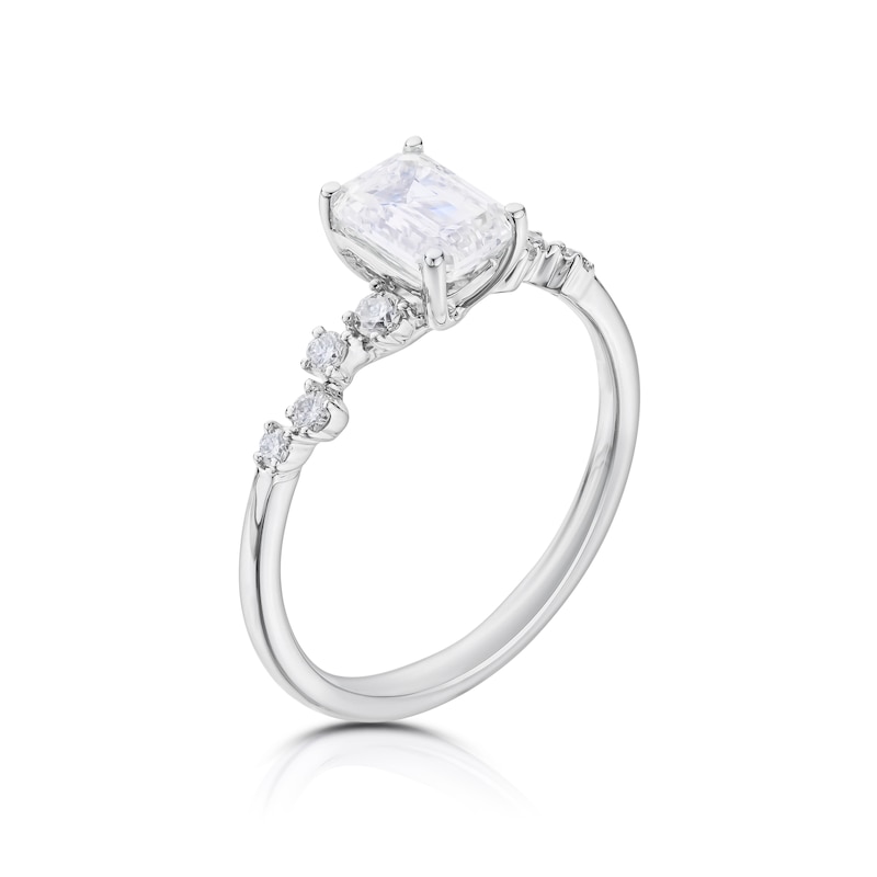 Main Image 1 of 18ct White Gold 1.10ct Total Diamond Scatter Solitaire Ring