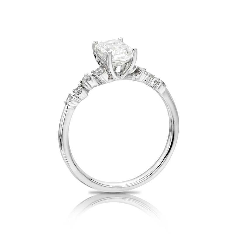 Main Image 2 of 18ct White Gold 1.10ct Total Diamond Scatter Solitaire Ring