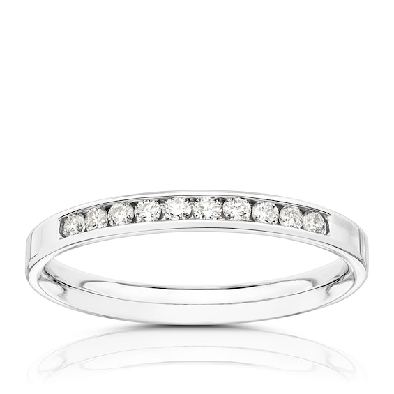 14ct White Gold 0.15ct Diamond Channel Set Eternity Ring