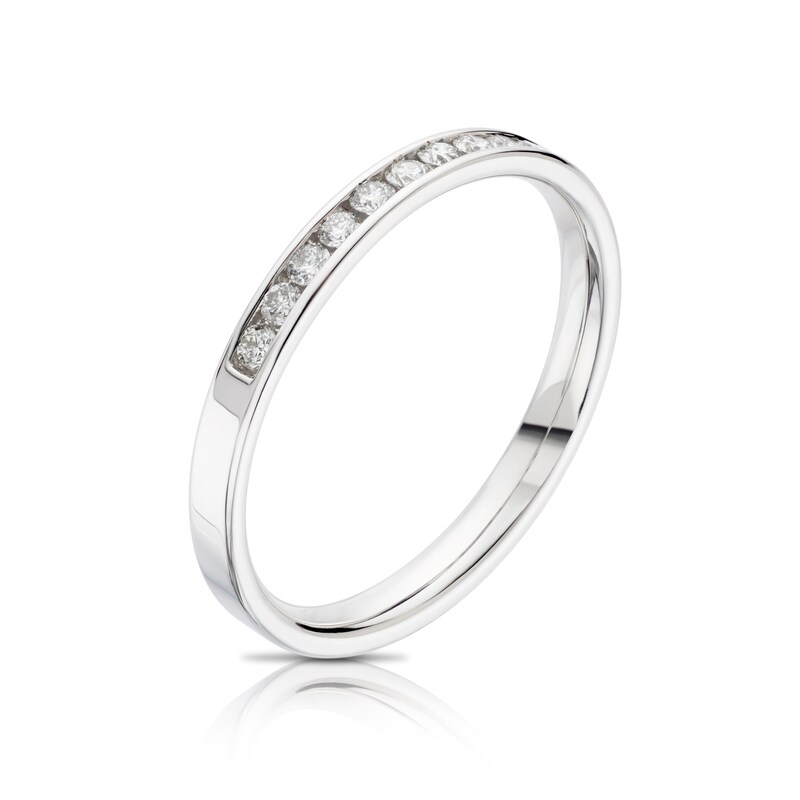 14ct White Gold 0.15ct Diamond Channel Set Eternity Ring