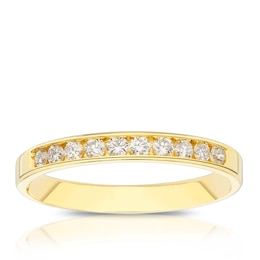 18ct Yellow Gold 0.25ct Diamond Channel Set Eternity Ring