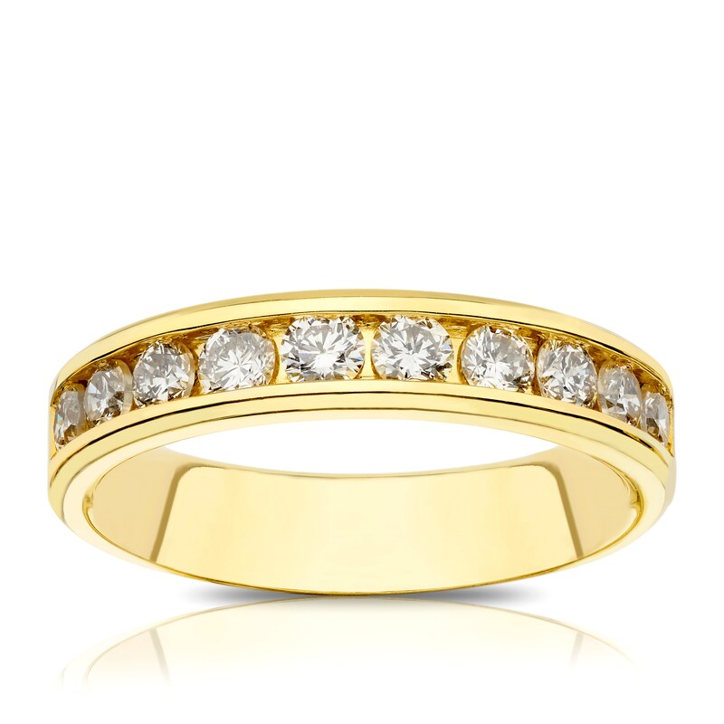 18ct Yellow Gold 0.75ct Diamond Channel Set Eternity Ring