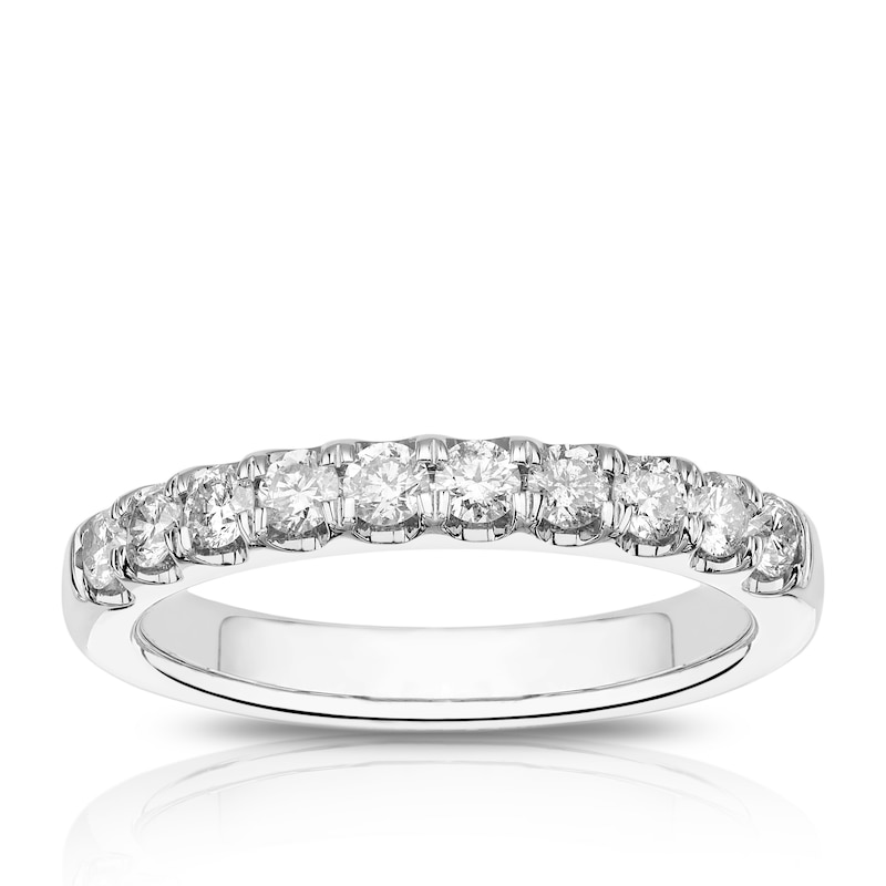 Platinum 0.50ct Diamond Claw Set Eternity Ring