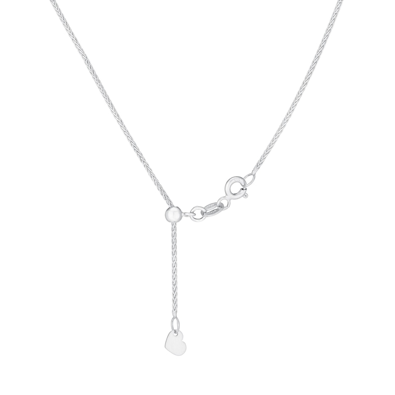 9ct White Gold 24 Inch Adjustable Spiga Chain | Ernest Jones