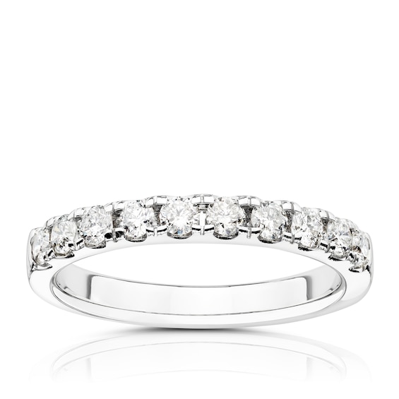18ct White Gold 0.50ct Diamond Claw Set Eternity Ring