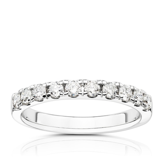 18ct White Gold 0.50ct Diamond Claw Set Eternity Ring