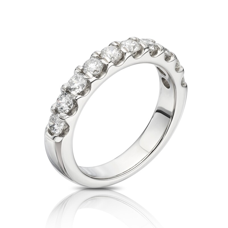 Main Image 2 of Platinum 1ct Diamond Claw Set Eternity Ring