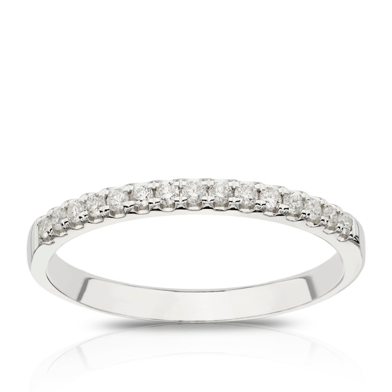 14ct White Gold Claw Set Eternity 0.15ct Diamond Ring
