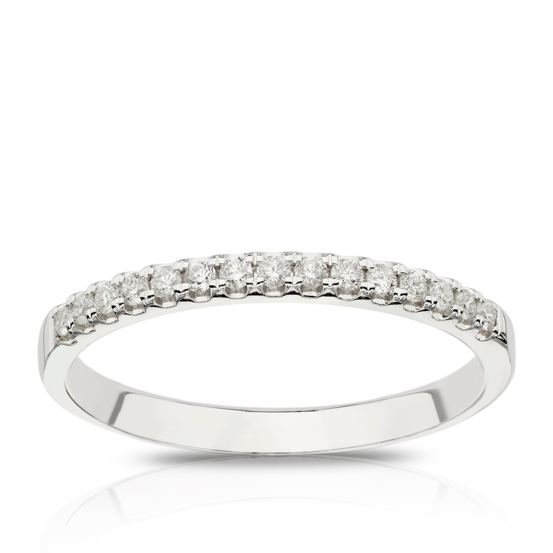 14ct White Gold 0.15ct Diamond Claw Set Eternity Ring