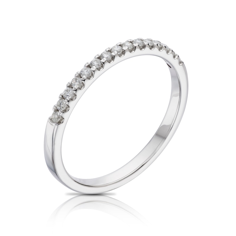 14ct White Gold 0.15ct Diamond Claw Set Eternity Ring