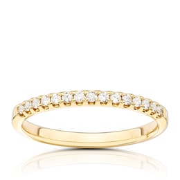 14ct Yellow Gold 0.15ct Diamond Claw Set Eternity Ring