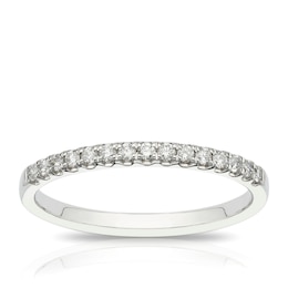 18ct White Gold 0.15ct Diamond Claw Set Eternity Ring