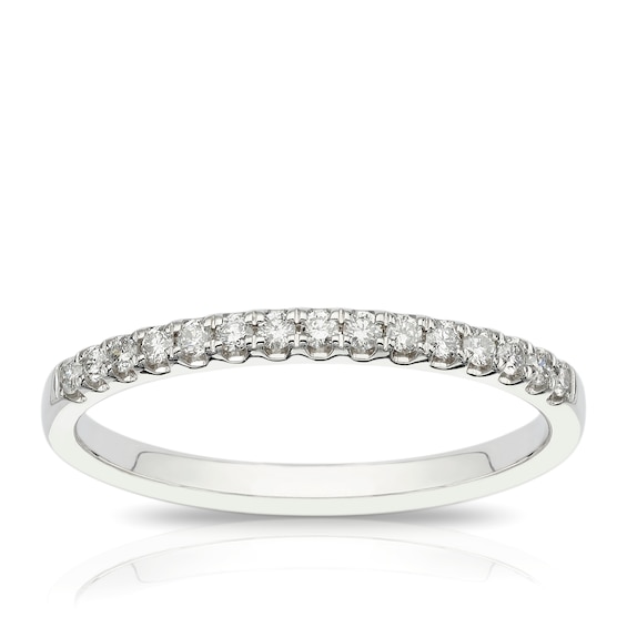 18ct White Gold Claw Set Eternity 0.15ct Diamond Ring