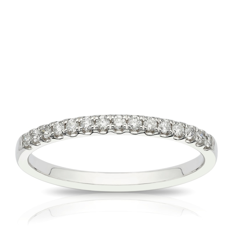 Main Image 1 of 18ct White Gold 0.15ct Diamond Claw Set Eternity Ring