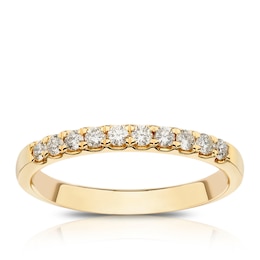 14ct Yellow Gold 0.25ct Diamond Claw Set Eternity Ring