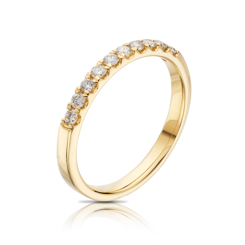 14ct Yellow Gold 0.25ct Diamond Claw Set Eternity Ring