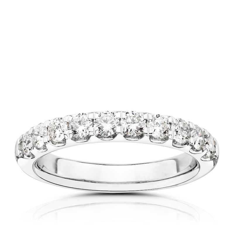 Main Image 1 of 14ct White Gold 0.75ct Diamond Claw Set Eternity Ring