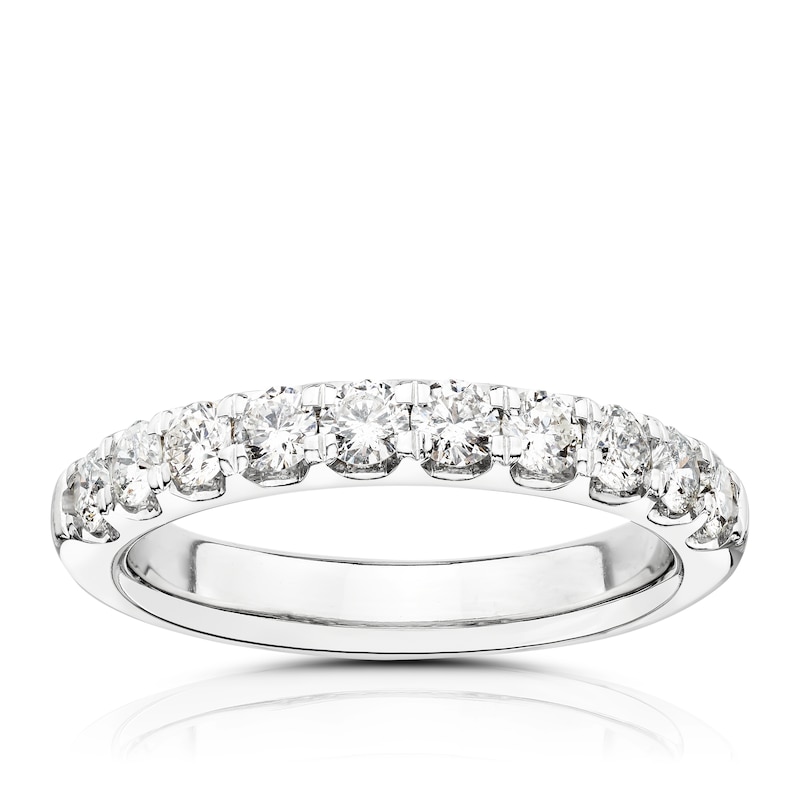 14ct White Gold 0.75ct Diamond Claw Set Eternity Ring