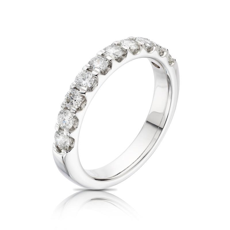 Main Image 2 of 14ct White Gold 0.75ct Diamond Claw Set Eternity Ring