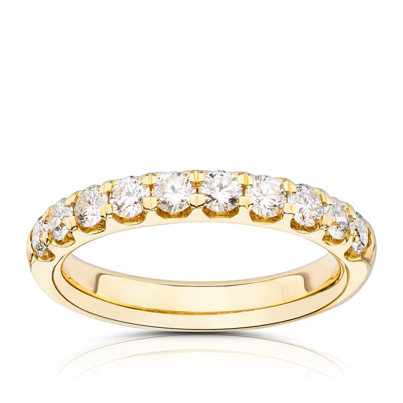 Main Image 1 of 14ct Yellow Gold 0.75ct Diamond Claw Set Eternity Ring