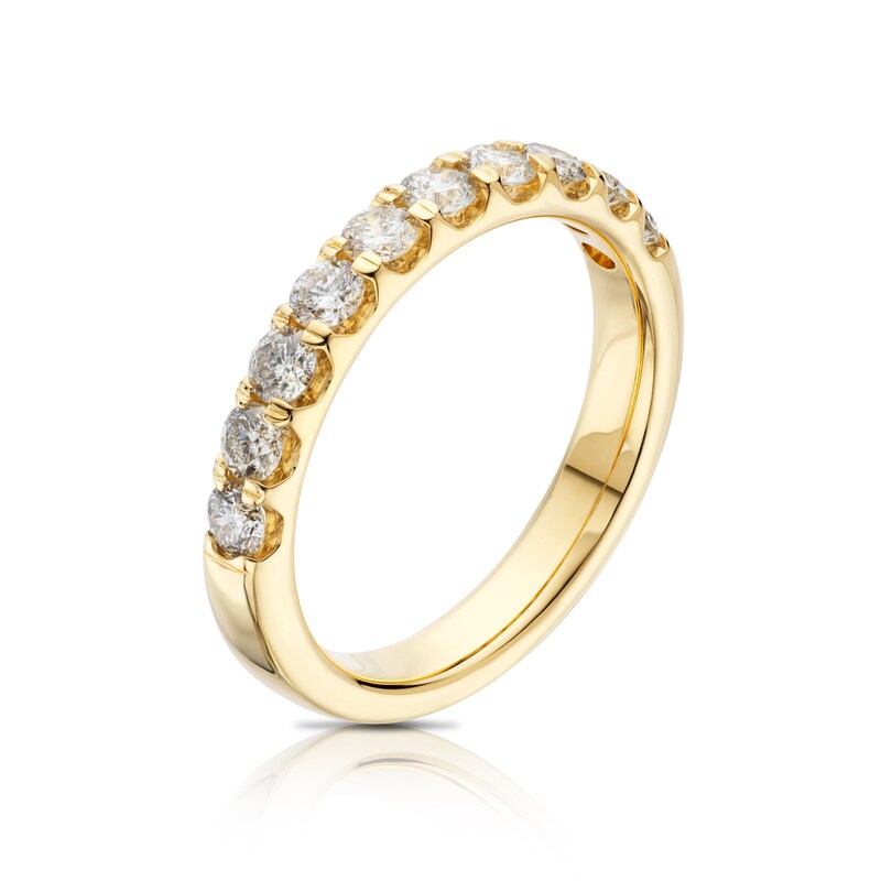 14ct Yellow Gold 0.75ct Diamond Claw Set Eternity Ring